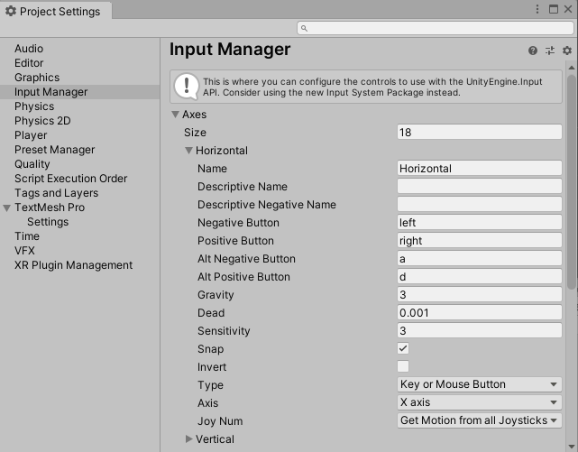 Tampilan **Input Manager**