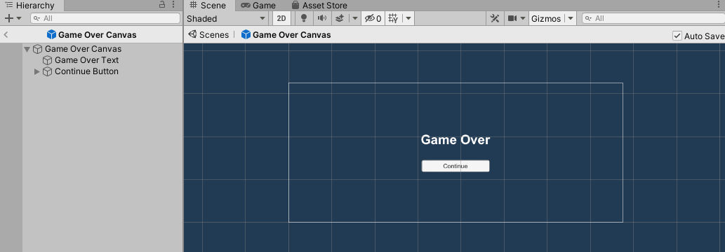 Isi dari _prefab_ `Game Over Canvas`